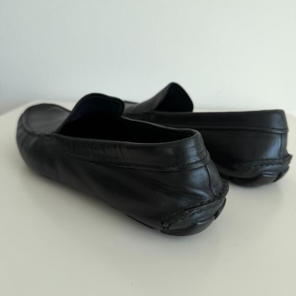 Prada Loafers Men 9 Black Leather Moccasins Driver Slip On Dress Shoe Italy Made - Picture 8 of 12
